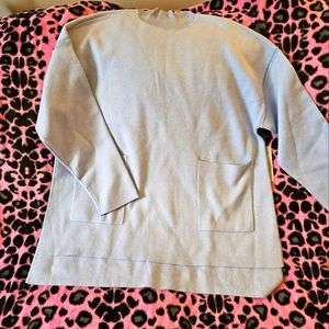 NWT Chico's Pullover Sweater Milano Stitch Mock. Size 3, Color Calm Blue